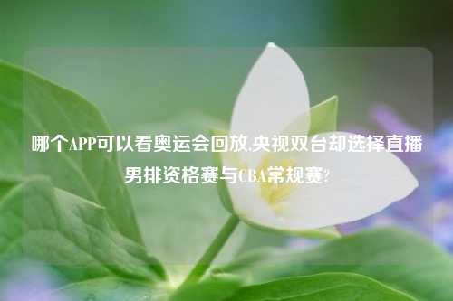 哪个APP可以看奥运会回放,央视双台却选择直播男排资格赛与CBA常规赛?