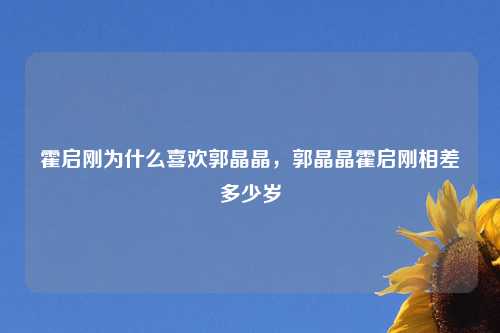 霍启刚为什么喜欢郭晶晶，郭晶晶霍启刚相差多少岁