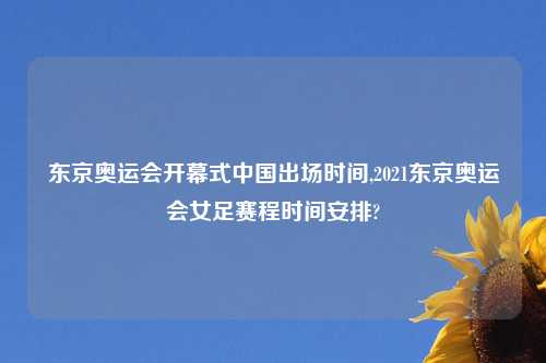 东京奥运会开幕式中国出场时间,2021东京奥运会女足赛程时间安排?