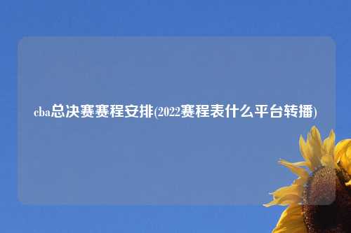 cba总决赛赛程安排(2022赛程表什么平台转播)