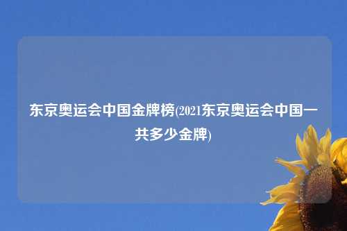 东京奥运会中国金牌榜(2021东京奥运会中国一共多少金牌)