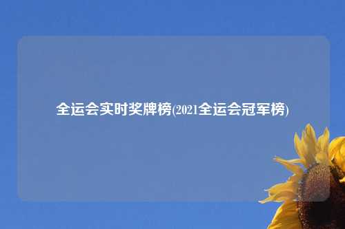 全运会实时奖牌榜(2021全运会冠军榜)