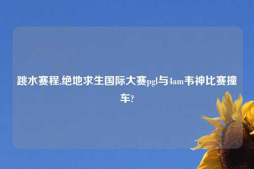 跳水赛程,绝地求生国际大赛pgl与4am韦神比赛撞车?