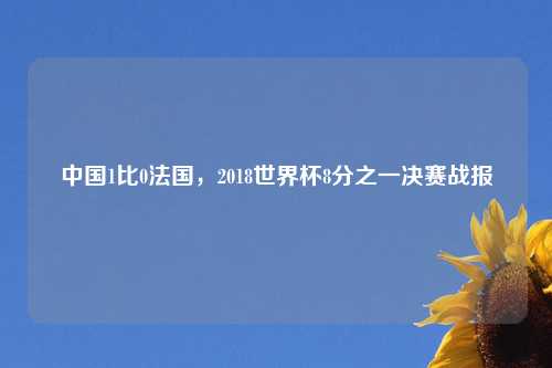 中国1比0法国，2018世界杯8分之一决赛战报