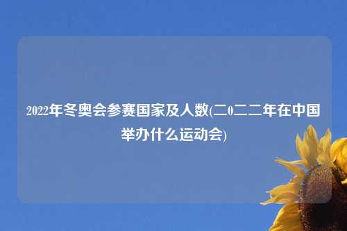 2022年冬奥会参赛国家及人数(二0二二年在中国举办什么运动会)