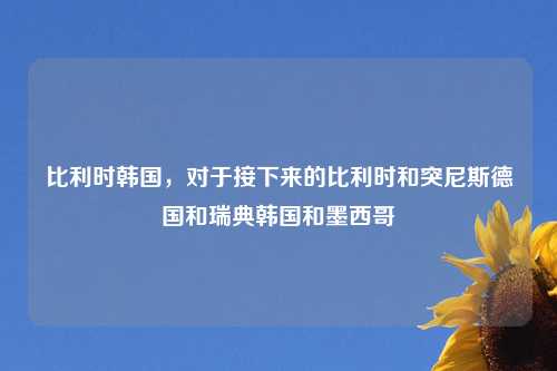 比利时韩国，对于接下来的比利时和突尼斯德国和瑞典韩国和墨西哥