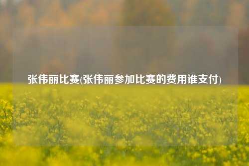 张伟丽比赛(张伟丽参加比赛的费用谁支付)