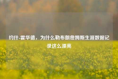 约什-霍华德，为什么勒布朗詹姆斯生涯数据记录这么漂亮