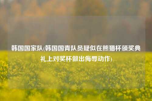 韩国国家队(韩国国青队员疑似在熊猫杯颁奖典礼上对奖杯做出侮辱动作)