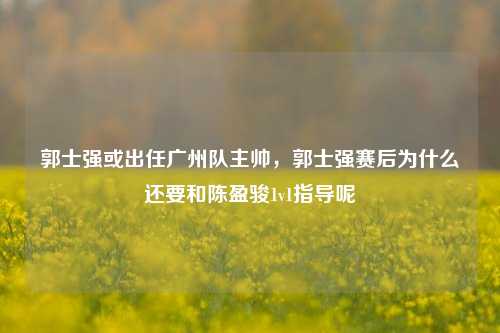 郭士强或出任广州队主帅，郭士强赛后为什么还要和陈盈骏1v1指导呢