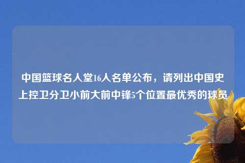 中国篮球名人堂16人名单公布，请列出中国史上控卫分卫小前大前中锋5个位置最优秀的球员