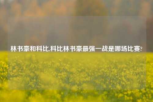 林书豪和科比,科比林书豪最强一战是哪场比赛?