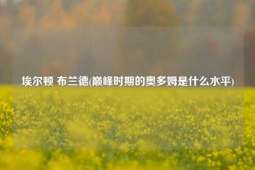 埃尔顿 布兰德(巅峰时期的奥多姆是什么水平)