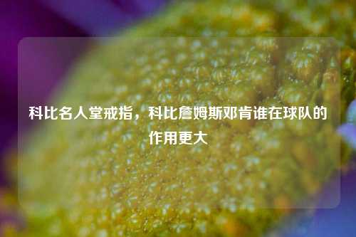 科比名人堂戒指，科比詹姆斯邓肯谁在球队的作用更大