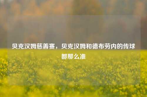 贝克汉姆慈善赛，贝克汉姆和德布劳内的传球都那么准