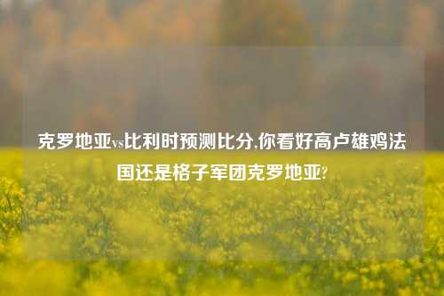 克罗地亚vs比利时预测比分,你看好高卢雄鸡法国还是格子军团克罗地亚?