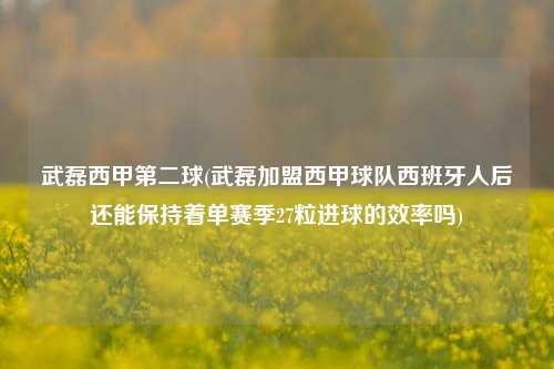 武磊西甲第二球(武磊加盟西甲球队西班牙人后还能保持着单赛季27粒进球的效率吗)