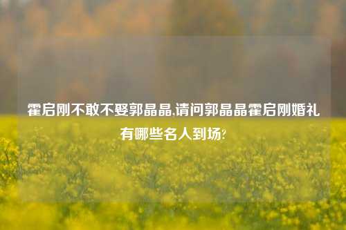 霍启刚不敢不娶郭晶晶,请问郭晶晶霍启刚婚礼有哪些名人到场?