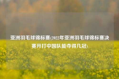 亚洲羽毛球锦标赛(2022年亚洲羽毛球锦标赛决赛开打中国队能夺得几冠)