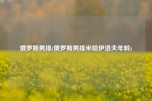 俄罗斯男排(俄罗斯男排米哈伊洛夫年龄)