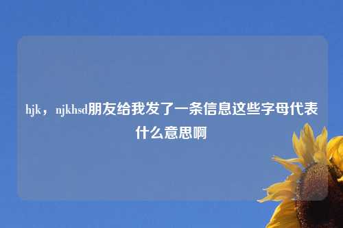 hjk，njkhsd朋友给我发了一条信息这些字母代表什么意思啊