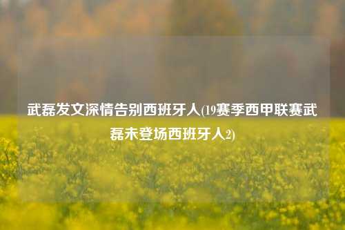 武磊发文深情告别西班牙人(19赛季西甲联赛武磊未登场西班牙人2)