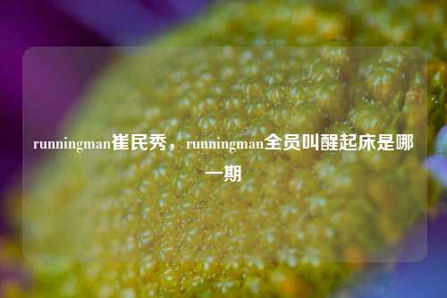 runningman崔民秀，runningman全员叫醒起床是哪一期