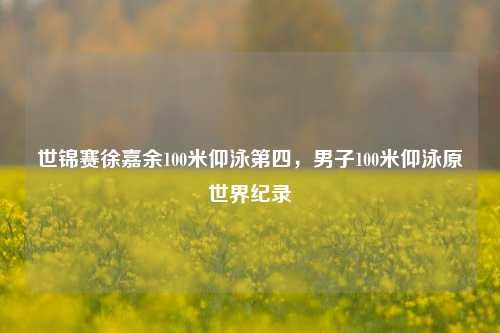 世锦赛徐嘉余100米仰泳第四，男子100米仰泳原世界纪录