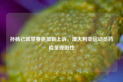 孙杨已就禁赛追加新上诉，澳大利亚运动员药检呈现阳性