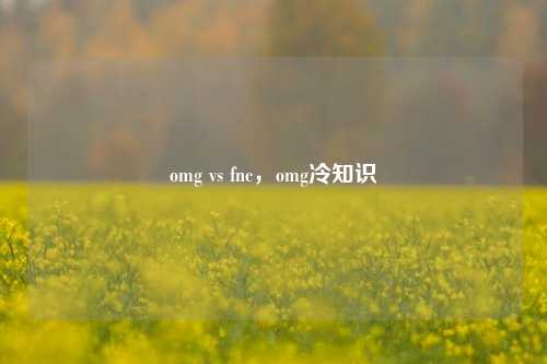 omg vs fnc，omg冷知识