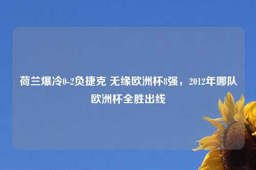 荷兰爆冷0-2负捷克 无缘欧洲杯8强，2012年哪队欧洲杯全胜出线