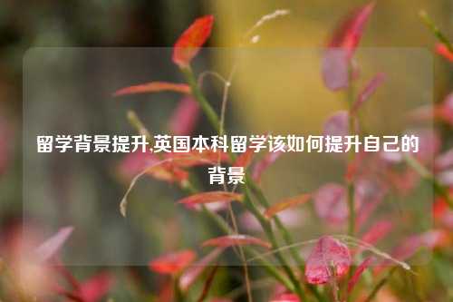 留学背景提升,英国本科留学该如何提升自己的背景