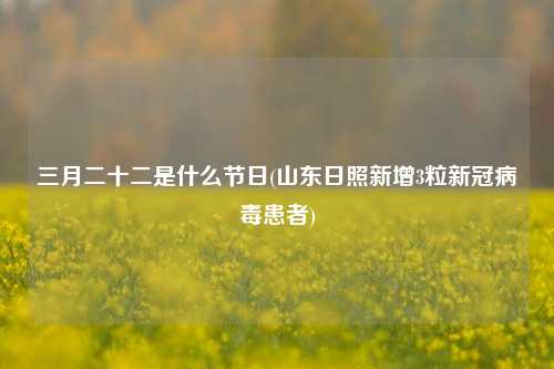 三月二十二是什么节日(山东日照新增3粒新冠病毒患者)