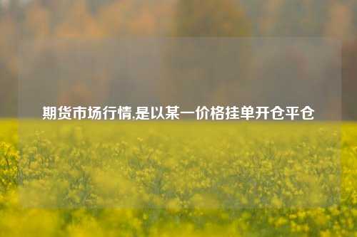 期货市场行情,是以某一价格挂单开仓平仓