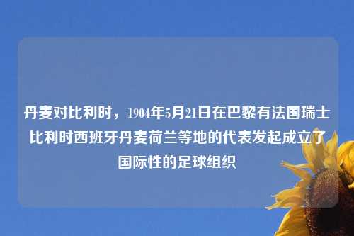 丹麦对比利时，1904年5月21日在巴黎有法国瑞士比利时西班牙丹麦荷兰等地的代表发起成立了国际性的足球组织