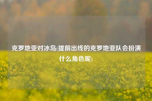 克罗地亚对冰岛(提前出线的克罗地亚队会扮演什么角色呢)