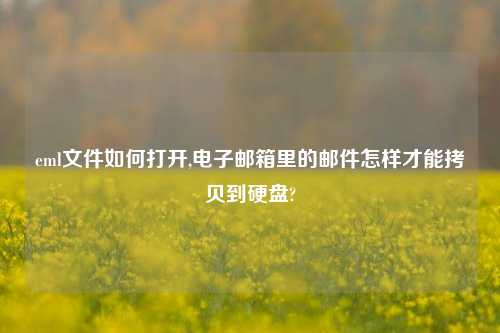 eml文件如何打开,电子邮箱里的邮件怎样才能拷贝到硬盘?