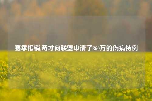 赛季报销,奇才向联盟申请了860万的伤病特例